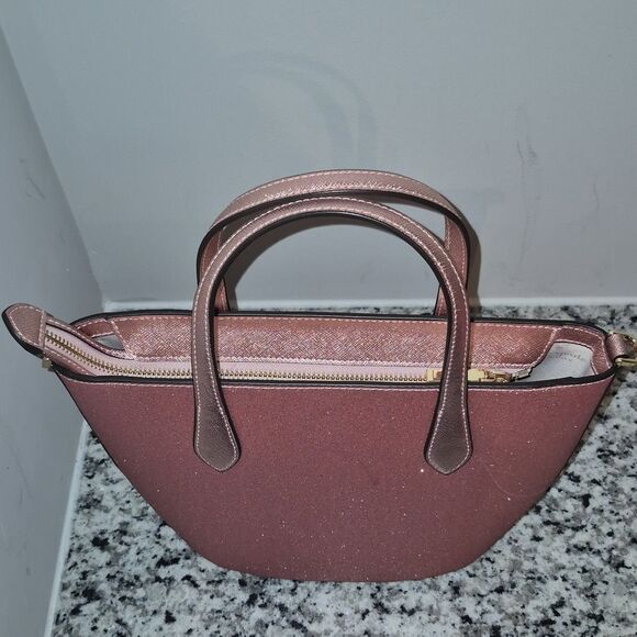 Kate Spade Glitter Glimmer Small Satchel Crossbody Bag Holiday Mitten Pink - Picture 6 of 12